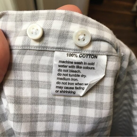 Spier & Mackay White Gray Checkered Long Sleeve Casual Shirt - Picture 5 of 5